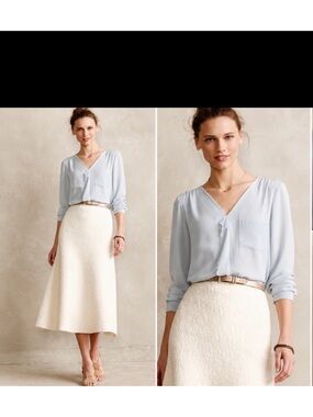Anthropologie HD In Paris Scalloped Remi Blouse